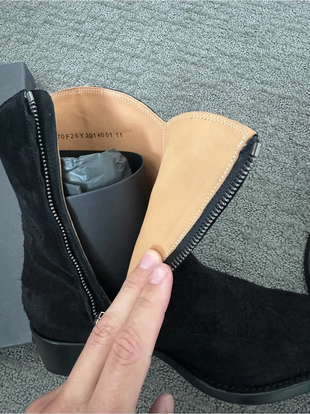 John Varvatos Black Suede Rancher Boots Men’s Size 11 Made in Italy – New in Box
